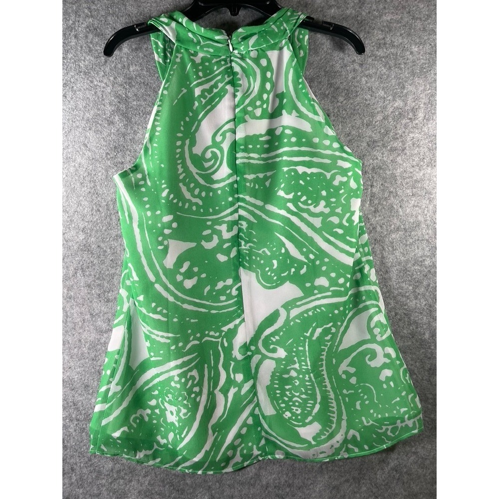 Banana Republic sleeveless top features a green and white paisley print Size 4 - Picture 4 of 5